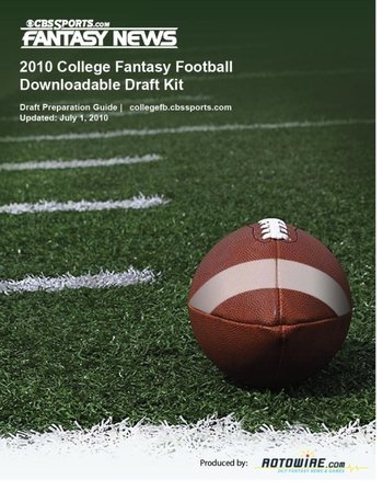 CBSSports.com 2010 College Fantasy Football Downloadable Draft Kits screenshot