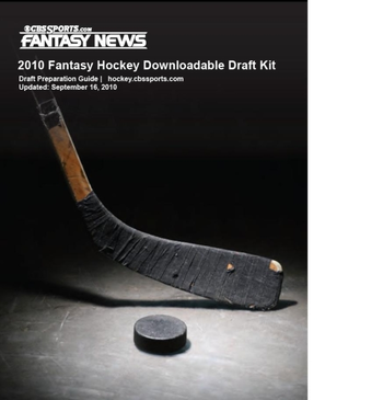 CBSSports.com 2010 Fantasy Hockey Downloadable Draft Kit screenshot