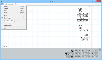 CCCalc screenshot 2