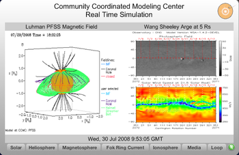 CCMC Space Weather Model Widget screenshot