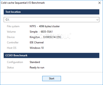 CCSIO Benchmark screenshot