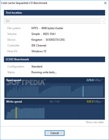 CCSIO Benchmark screenshot 2