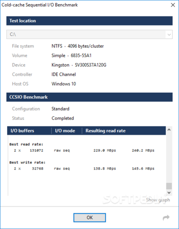 CCSIO Benchmark screenshot 4