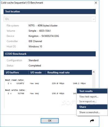 CCSIO Benchmark screenshot 5