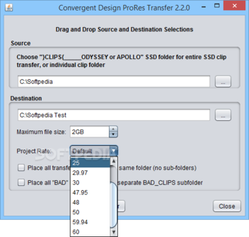 CD Apple ProRes Transfer Tool screenshot