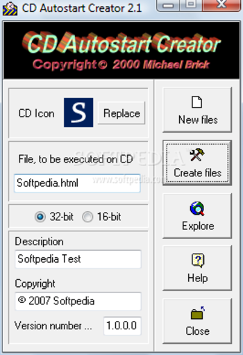 CD Autostart Creator screenshot