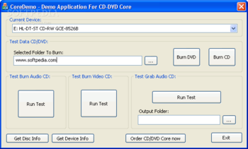 CD & DVD Burner & Grabber Core screenshot