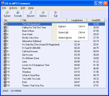 CD to MP3 Freeware screenshot 2
