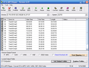 CD to MP3 Ripper screenshot