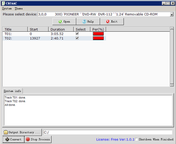 CD2AAC screenshot