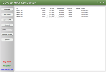 CDA to MP3 Converter screenshot