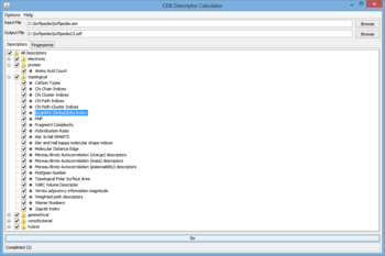CDK Descriptor Calculator screenshot
