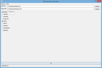 CDK Descriptor Calculator screenshot 2