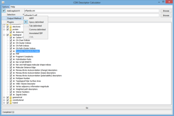 CDK Descriptor Calculator screenshot 3