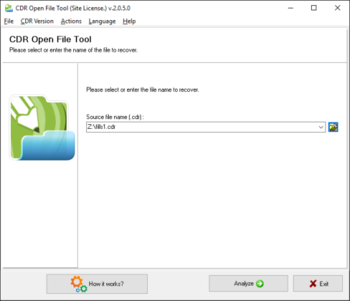 CDR Open File Tool screenshot