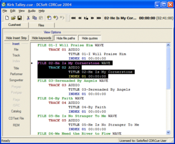 CDRCue screenshot