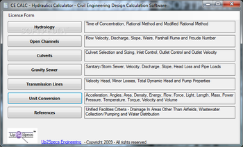 CE CALC - Hydraulics Calculator screenshot