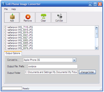 Cell Phone Image Converter screenshot