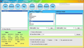 Cell Phone Video Converter For Dummies screenshot 2