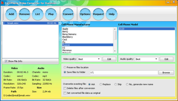 Cell Phone Video Converter For Dummies screenshot 3