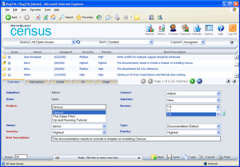Census Bug Tracking and Defect Tracking screenshot 2