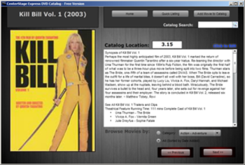 CenterStage DVD Catalog Express screenshot