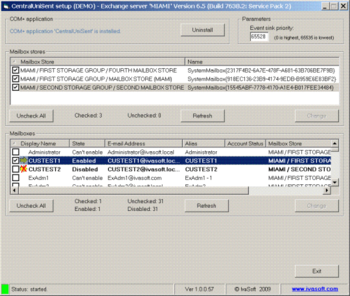 CentralUniSent for Microsoft Exchange 2003 screenshot 2
