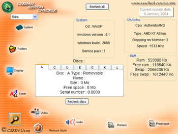 CEREMU System Checker screenshot 2