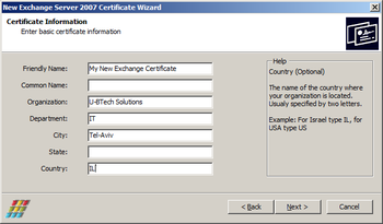 Certificate Manager for Exchange Server 2007 screenshot 2