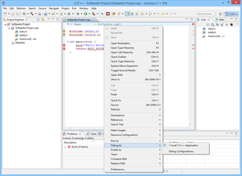 Cevelop C++ IDE screenshot 2