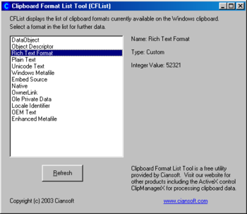 CFList screenshot 2
