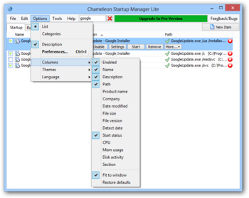 Chameleon Startup Manager Lite screenshot 2