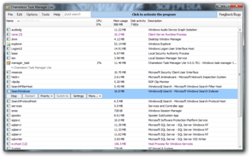 Chameleon Task Manager Lite screenshot