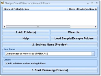 Change Case Of Directory Names Software screenshot