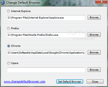 Change Default Browser screenshot