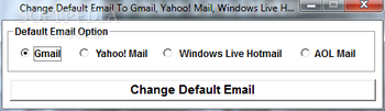 Change Default Email To Gmail, Yahoo! Mail, Windows Live Hotmail or AOL Mail Software screenshot