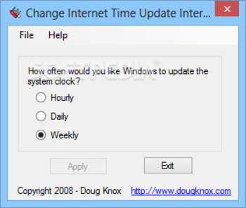 Change Internet Time Update Interval screenshot