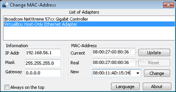 Change MAC Address screenshot