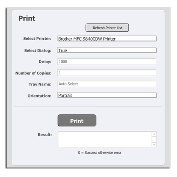 Change Printer screenshot
