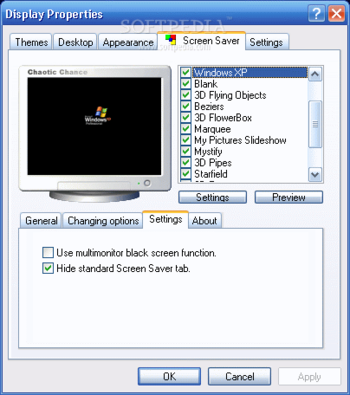 Chaotic Chance Screensaver Manager screenshot 3