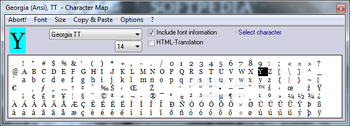 Character Map screenshot
