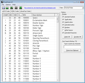 CharProbe screenshot