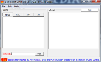 Cheat Database Editor screenshot