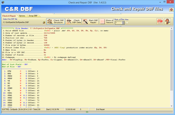 Check and repair DBF screenshot