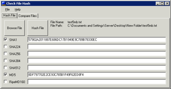 Check File Hash screenshot