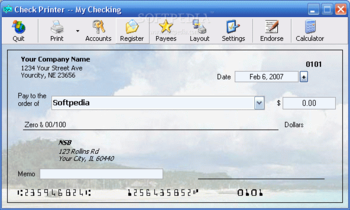 Check Printer Business Edition Nine Accounts screenshot