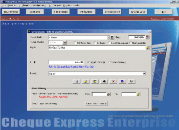 Check Printing System Cheque Express screenshot