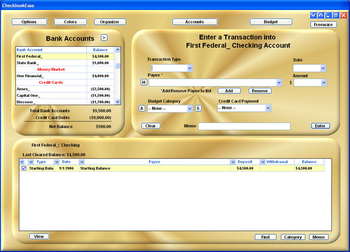 Checkbook Ease Freeware screenshot 2