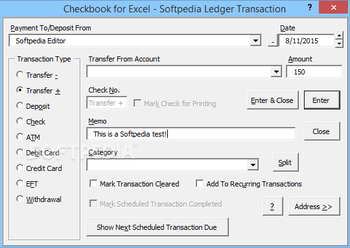 Checkbook for Excel screenshot 12