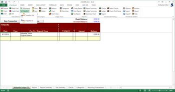 Checkbook for Excel screenshot 2